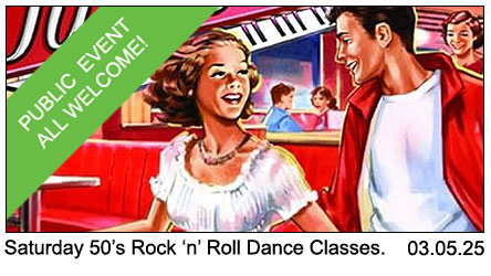 Saturday Rock and Roll Dance Classes Live at the Lounge 3rd May 2025.